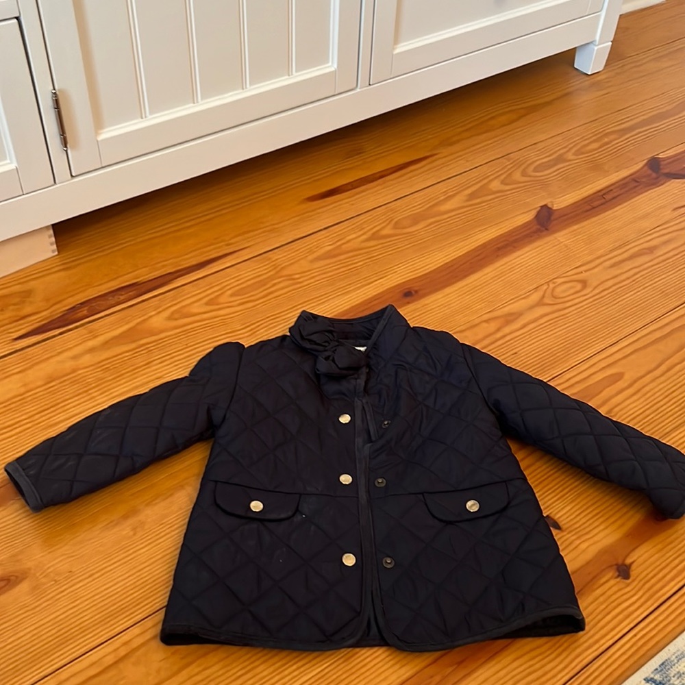 Darling Janie & Jack quilted coat with bow detail